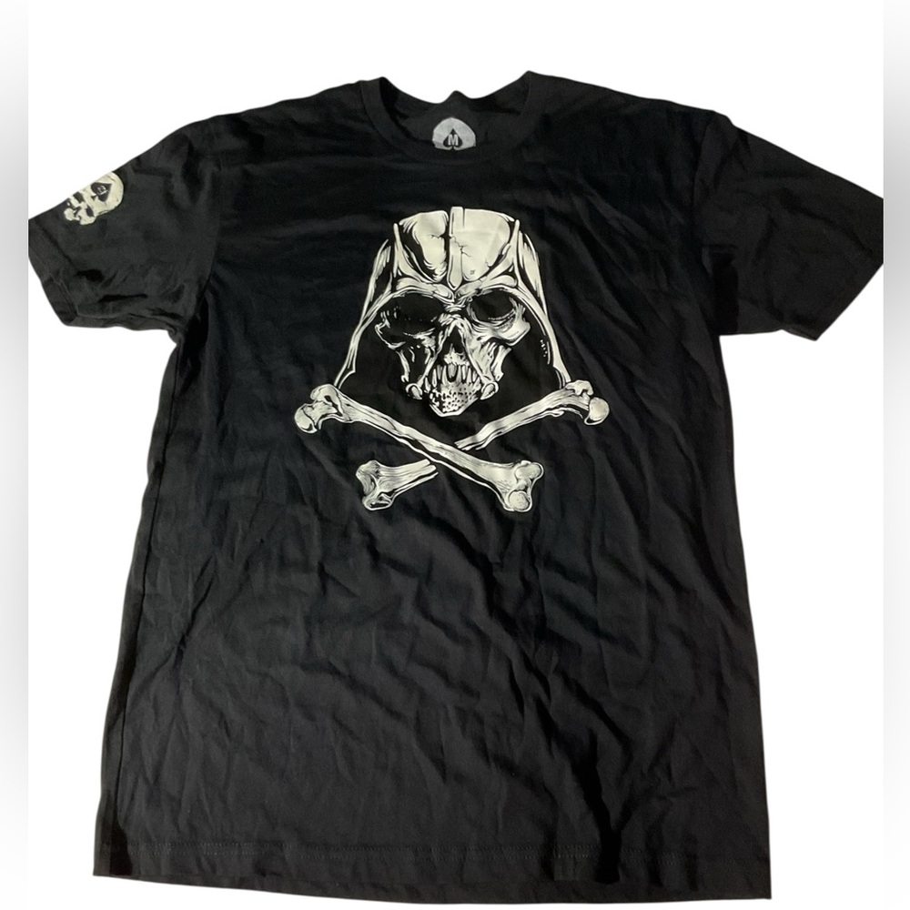 WASH WITH SOULS Men’s Black Skull Image T Shirt